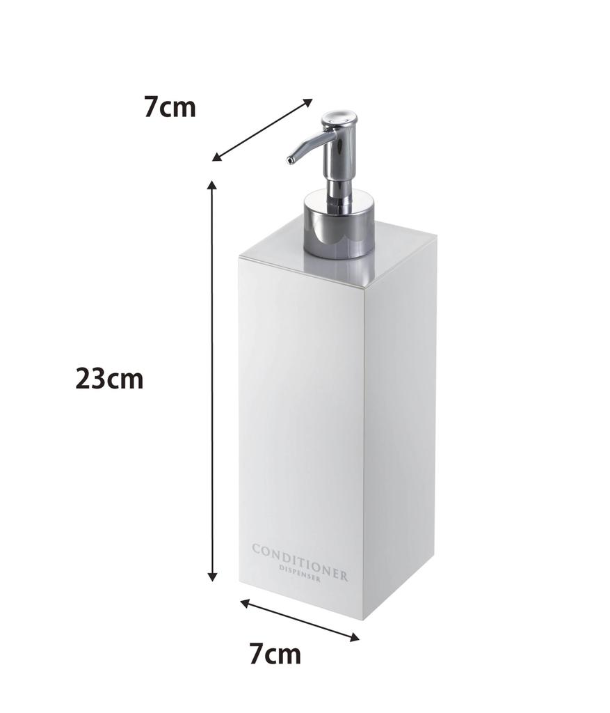 Yamazaki Ш7 x Г7 x 7893 Двусторонний дозатор, Квадратный, Кондиционер, Белый, Прибл. H23см, Туман,