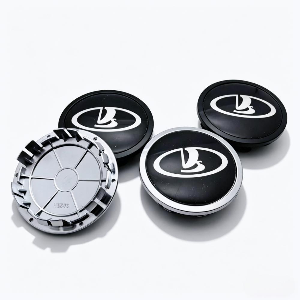 4pcs/Set 75mm / Clips 65mm LADA Logo Emblem Badge Car Wheel Center Caps Wheel Hub Dust Cover Rim Hubcap Replace Car Accessories
