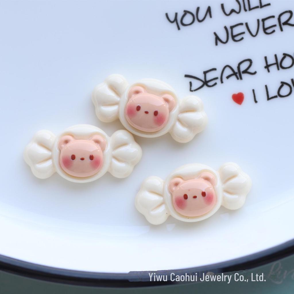 Очаровательные блестящие мультяшные аксессуары для волос из смолы: Детские шпильки, кольца, зажимы и нашивки для поделок своими руками