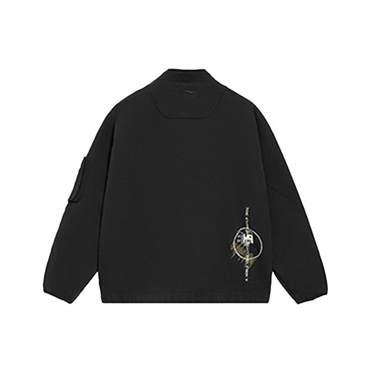 LiNing Wuhua Tianbao - Liuqi Qiongyao Sports Lifestyle Series Solid Color Loose Jacket Unisex Jacket Black AJDS347-2