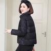 Короткая хлопковая куртка для женщин зимой, толстая, большого размера, черная, с воротником-стойкой, куртка для хлеба