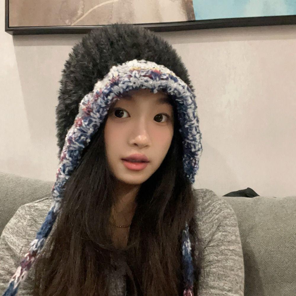 Foldable Long Band Plush Hat Plush Fisherman Cap High quality Bucket Hat  Women