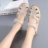 Fashion Sandals Summer Breathable Leather Slippers Women Fashion Non Slip Casual Roman Shoes Ladies Sandals White Shose