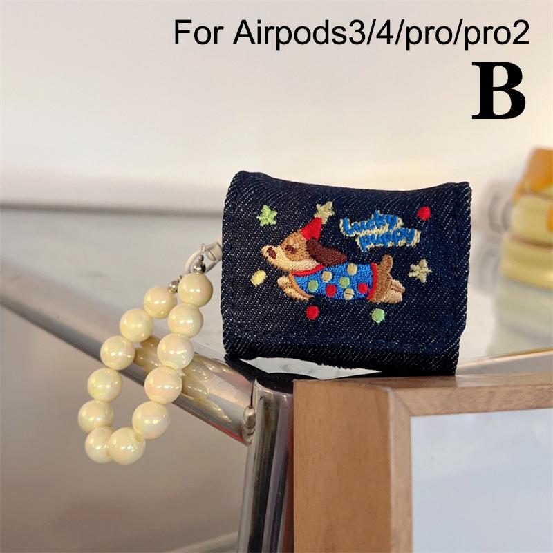 Милый джинсовый чехол для наушников, защитный чехол для наушников, чехлы для гарнитуры, беспроводные аксессуары для наушников Bluetooth