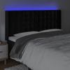 Vidaxl Zagłówek Do Łóżka Z Led, Czarny, 203X16X118/128 Cm, Aksamit
