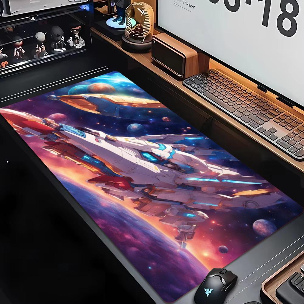 XXL Overlock Mousepad Sci-Fi Spaceship Mecha Cosmic Galaxy Art Non-Slip Rubber Keyboard Deskmat Laptop Desktop Gamer Desk Mats