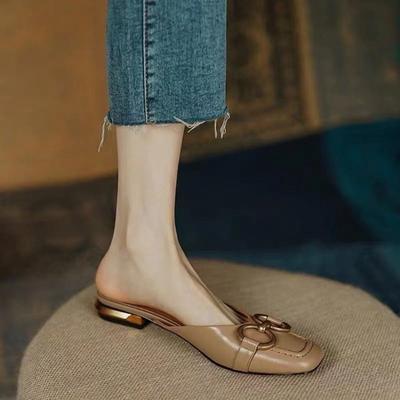 Zapatos Mujer Французские винтажные женские сандалии, новые летние элегантные туфли на низком каблуке, повседневная обувь для ленивых Muller, дизайнерская женская обувь
