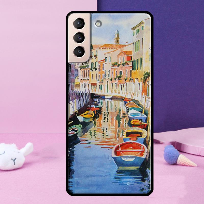 Путешествие Италия Улица Венеция Чехол для телефона Для Samsung Galaxy S25 Ultra S24 S23 Ultra S9 S10 S20 S21 S22 Plus S24 FE Чехол