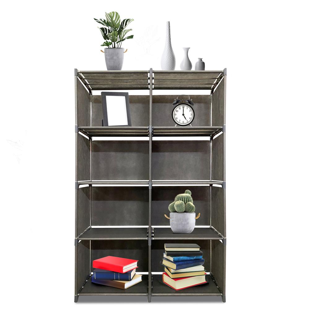 Nyana Home 5 Tier 10 Hole PVC & Fabric Storage Shelving Unit 125x80x29 Cm