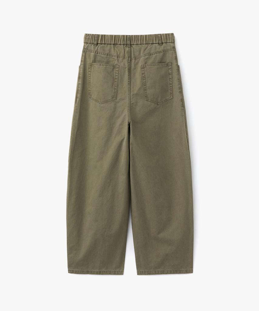 AOTT Washed Wide Balloon String Cotton Pants Khaki