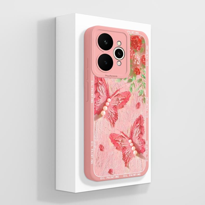 Для Oppo Realme 15 16 11 10 Pro 15T 15X 11X Чехол для телефона Красивые узоры с кристаллами-бабочками Модный корпус Гладкий жидкий силикон Премиальная защитная крышка