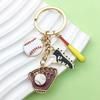 1pc Fashion Baseball Sports Keychain, Sneakers Design Key Ring, For Car Keys, Backpacks, Wallets