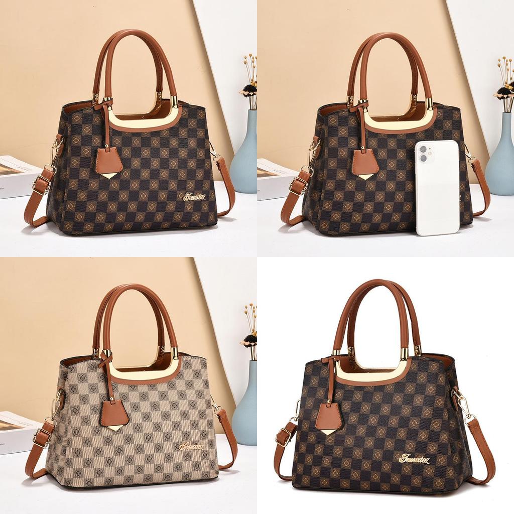 Stylish And Spacious Women's Tote Bag In Coffee And Earthy Yellow For Daily Use