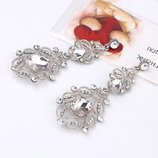 1 пара женских сережек, висячие серьги со стразами, легкие полые серьги, длинные висячие серьги