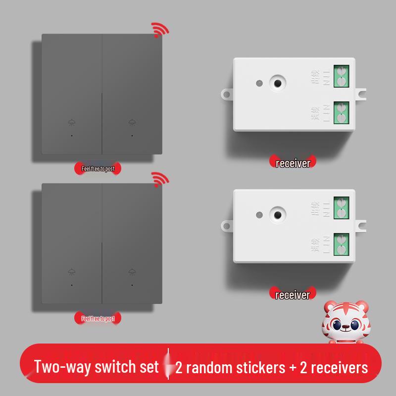 Умный беспроводной выключатель света с двойным управлением - Не требует проводки, 220В, система удаленного управления "мастер-ведомый"