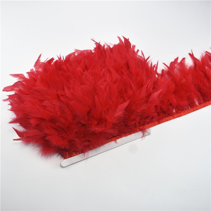 10Meters Turkey Feathers Trim Fringe Ribbon Feather On Tape Flecos Sewing Trimmings Fringe for Clothes Dress Wedding Decoration