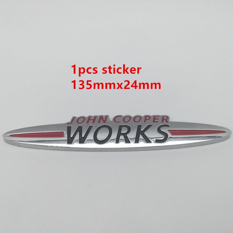 1pcs 3D metal for JOHN COOPER WORKS car front grille emblem side fender rear trunk sticker grill badge decal styling accessories