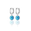 Glossy Earrings 925 Sterling Silver Evil Eye Jewelry For Women Rhodium Plated Drop Earrings