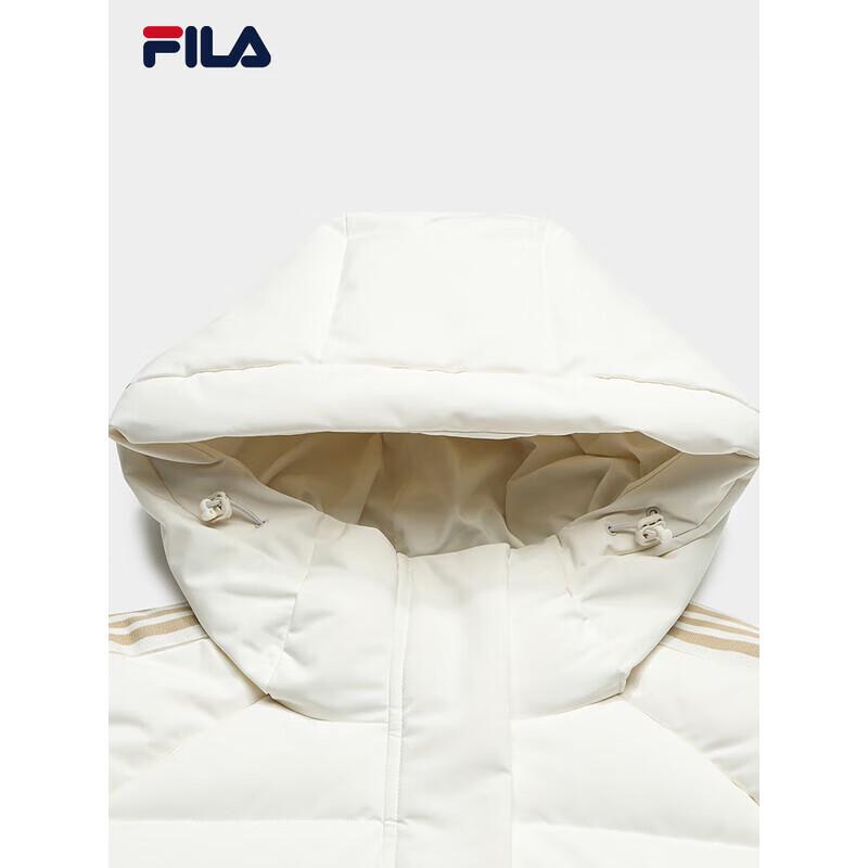 Fila Женская повседневная свободная длинная пуховая куртка с капюшоном 2025 Зима