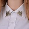 1 Pair Men Women Shirt Collar Clip Retro Hollow Pattern Palace Style Collar Buckle Brooch Neck Clip Outfit Accessories