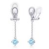 Painless Earrings for Metal Light Blue Zirconia of Silver Gift for Girlfriend SK.Whiee Women, Popular, Hypoallergenic, Swaying, "Drops Love" Earrings,