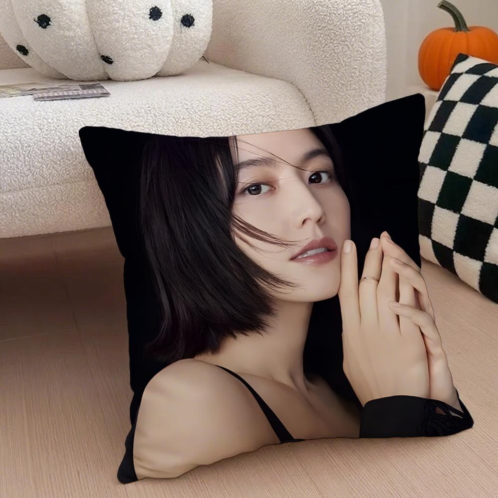 KKyoko Fukada or MMasami Nagasawa Cushion Cover Throw Pillow Cover Hidden Button Durable Polyester Chair Cushion