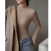 Women's Fall and Winter Half-high Neck Bottoming Inside Plus Thin Velvet Slim Long-sleeved Tops