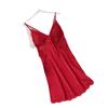 1011 spring and summer solid color pajamas women's thin ice silk sexy nightgown lace backless suspender loungewear