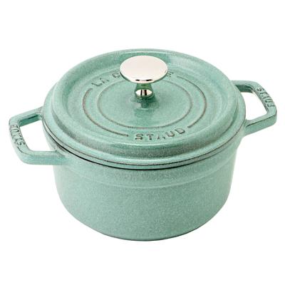 Staub Cocotte Round Sage Green Small Hand Литой эмалированный горшок IH Совместимый японский продукт с серийным номером La Cocotte Round "Pico 16 см" [Авторизованный номер]
