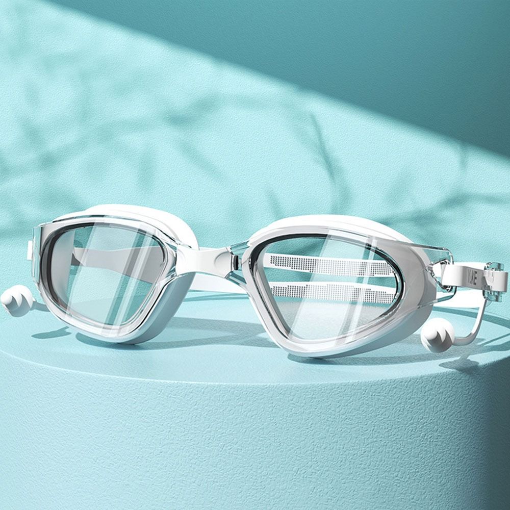 Портативные очки для плавания с большой оправой, силиконовые очки для плавания с берушами, профессиональные мужские и женские очки для плавания с HD защитой от запотевания
