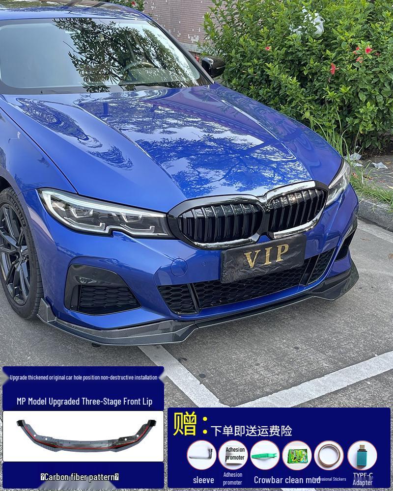 Комплект переднего сплиттера и бампера для BMW 3 серии 20-25 - Черный MP