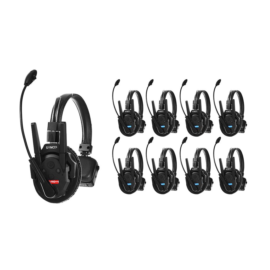 Synco Xtalk XPro9 9-Person Wireless Intercom Headset System 2.4G Wireless Headset with Microphone