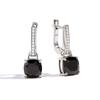 Unique Fancy Earrings for Women 925 Sterling Silver Natural Big Black Spinel August Birthstone Fashion Jewlery Special Occasion Gift