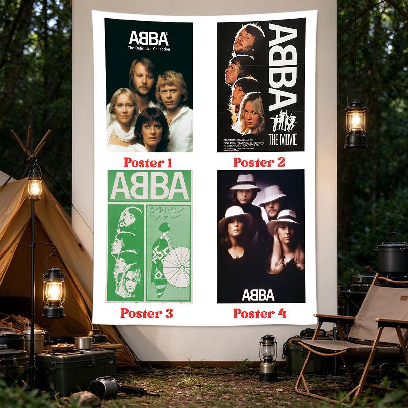 ABBA Band Four Poster Collage Retro Swedish Pop Group Photo Art Print