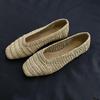 Версия из овчины~ нишевый ретро-стиль рафия полое плетение на плоской подошве туфли-лодочки женские с мелким вырезом квадратным носком туфли бабушки ladyshoes