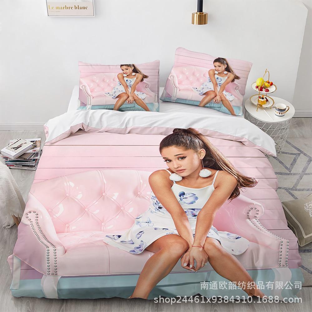 Luxury 3D Ariana Grande Wallpaper Anime Digital Printing Set Quilt Cover Comforter Bed Youth Kids Girl Boys Gift
