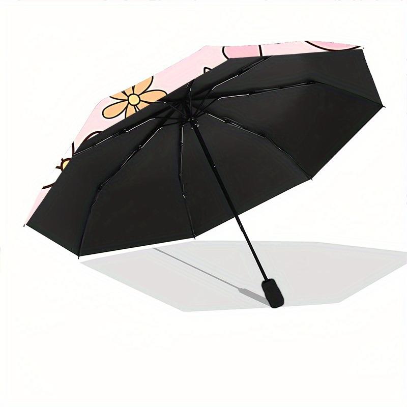 1pc Pumpkin Floral Automatic Open/close Umbrella, 8-Rib sturdy structure, Portable Travel Umbrella, Parties, Everyday Use, 11137