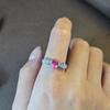 Pink Topaz Ring Gemstone Rings 925 Sterling Silver Casual Pink Women Engagement Rings