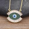 Nidin Top Quality Zircon Bohemian Evil Eye Inlaid Rainbow Rhinestone Pendant Necklace Women Creative Jewelry Personalized Gifts