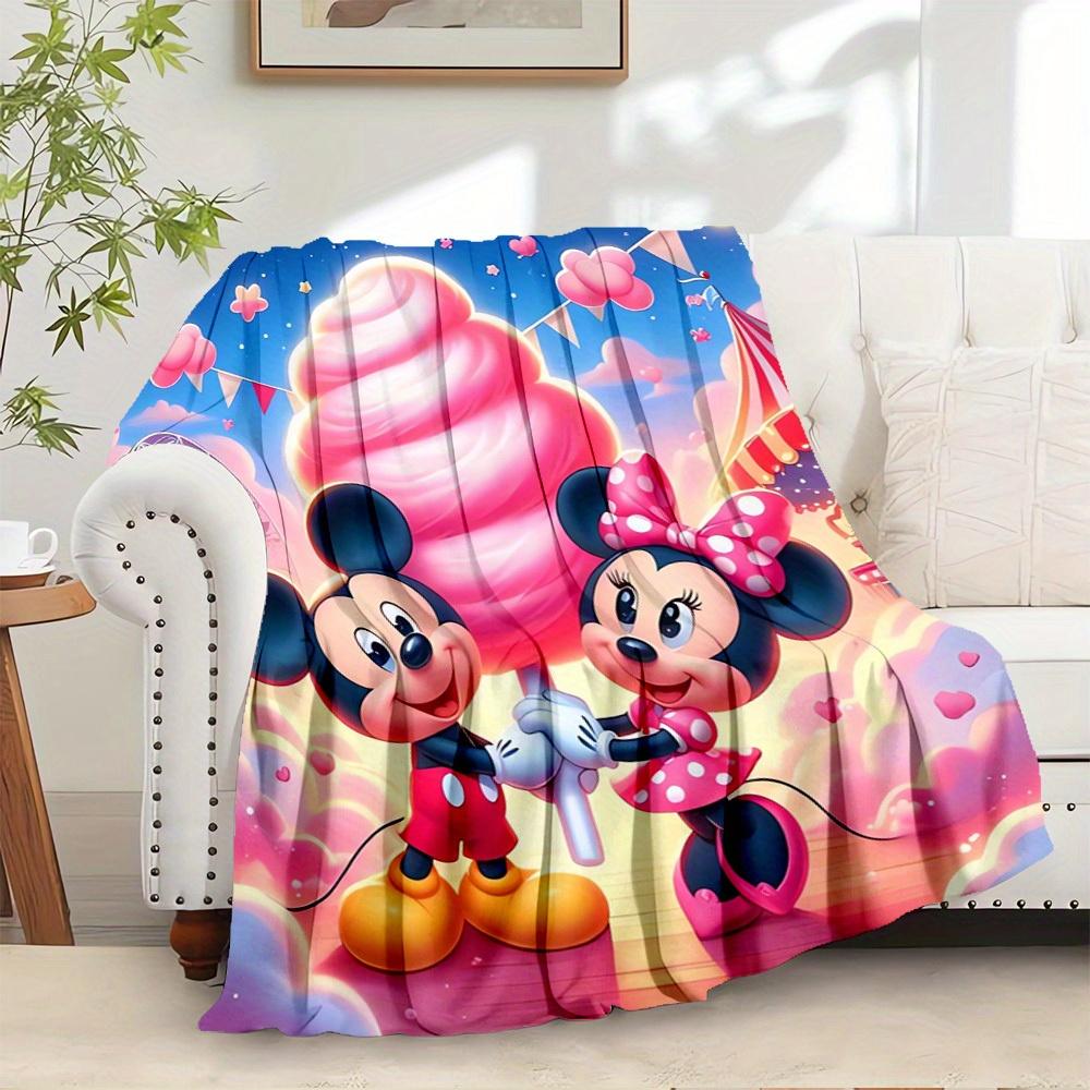 1pc flannel minnie mouse and mickey mouse hand in hand bedding throw blanket sofa cover gift home decoration plush throw