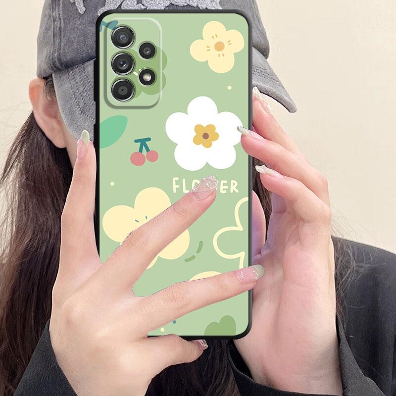 Мягкий чехол-бампер из ТПУ для Samsung Galaxy A53 A23 A71 A31 A51 A22 A13 A32 A21s A72 A33 A52 A14 A73 A52s A11 A12 A91 с цветочным принтом