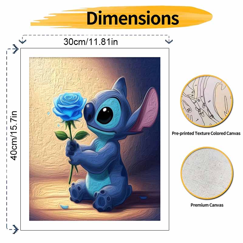 Disney Стич синяя роза масляная живопись искусство набор для рисования ручной работы DIY подарок украшение для дома картина для взрослых рисование по номерам холст наборы для творчества