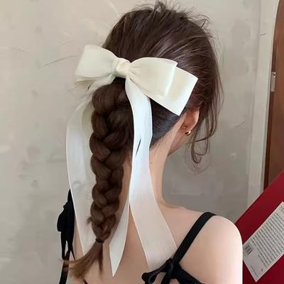 Lystrfac Модные сетчатые ленточные банты заколки для волос для женщин девочек верхняя заколка для волос заколка-гребень ретро аксессуары для волос