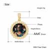 Fashion Memory Jewelry Gold Plated Hip Hop Picture Necklace Iced Out Jewelry Men Women Sublimation Blanks Custom Photo Pendant
