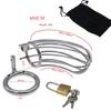 New Men's Chastity Cage Metal Wearable CB Lock Penis Restraint Device Three C-Ring Options Celibacy Adult Sex Toys BDSM Training