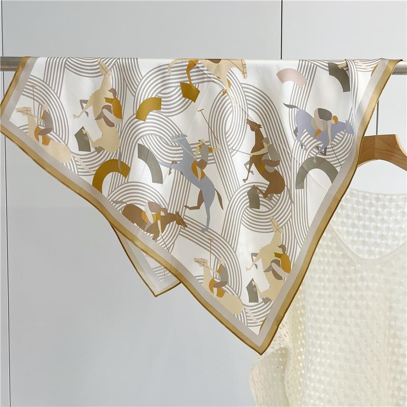 Silk Silk Scarf Women'S Season Versatile Elegant French 70Cm Chinese Square Scarf Mulberry Silk Scarf Multifunctional Shawl