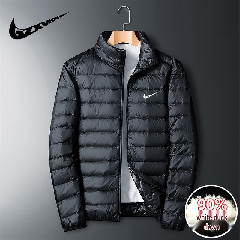 Мужская легкая пуховая куртка большого размера, повседневная и ветрозащитная для осени/зимы