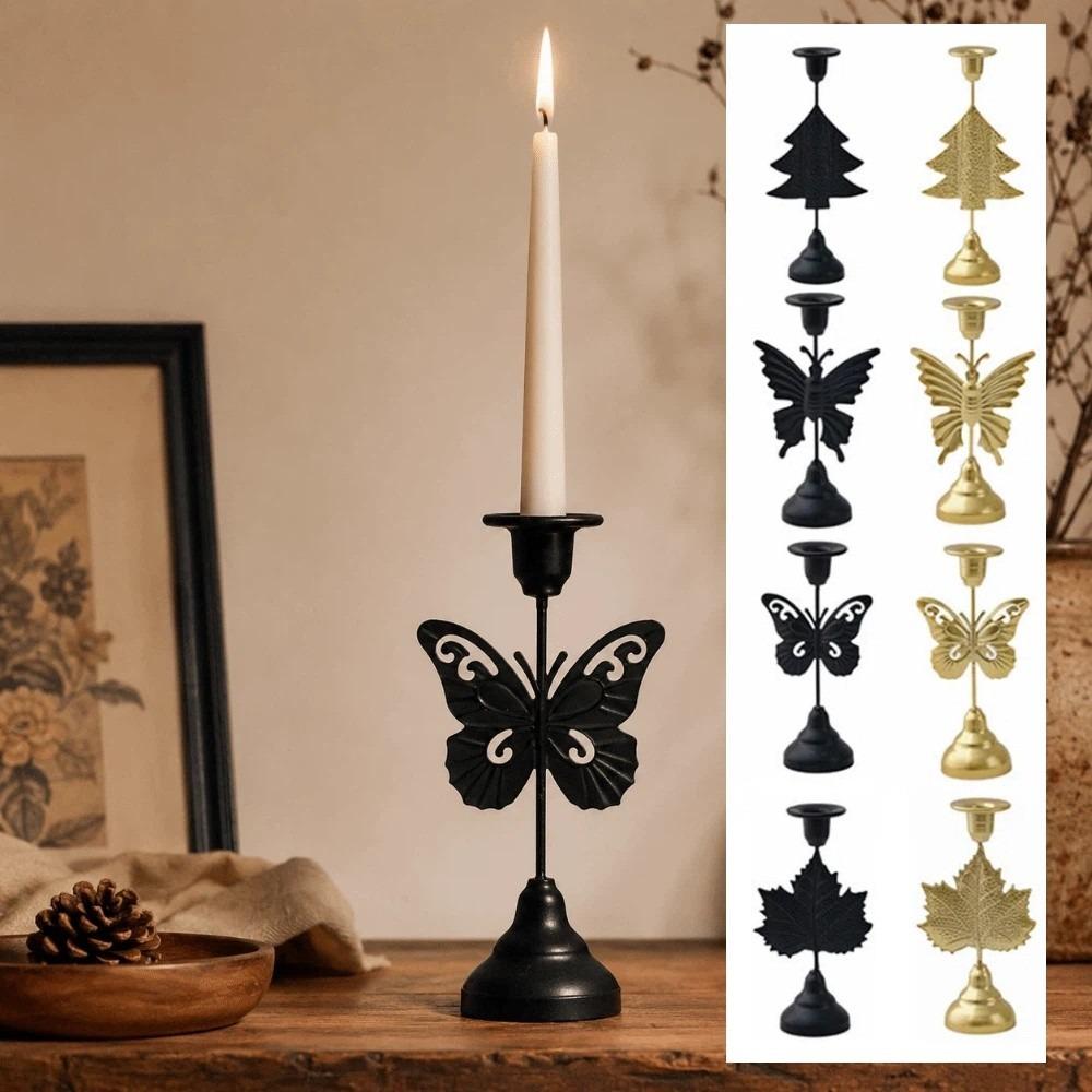 Luxury Butterfly Candle Holder Elegant Leaf Candle Stand Candlestick Holder Wedding Props