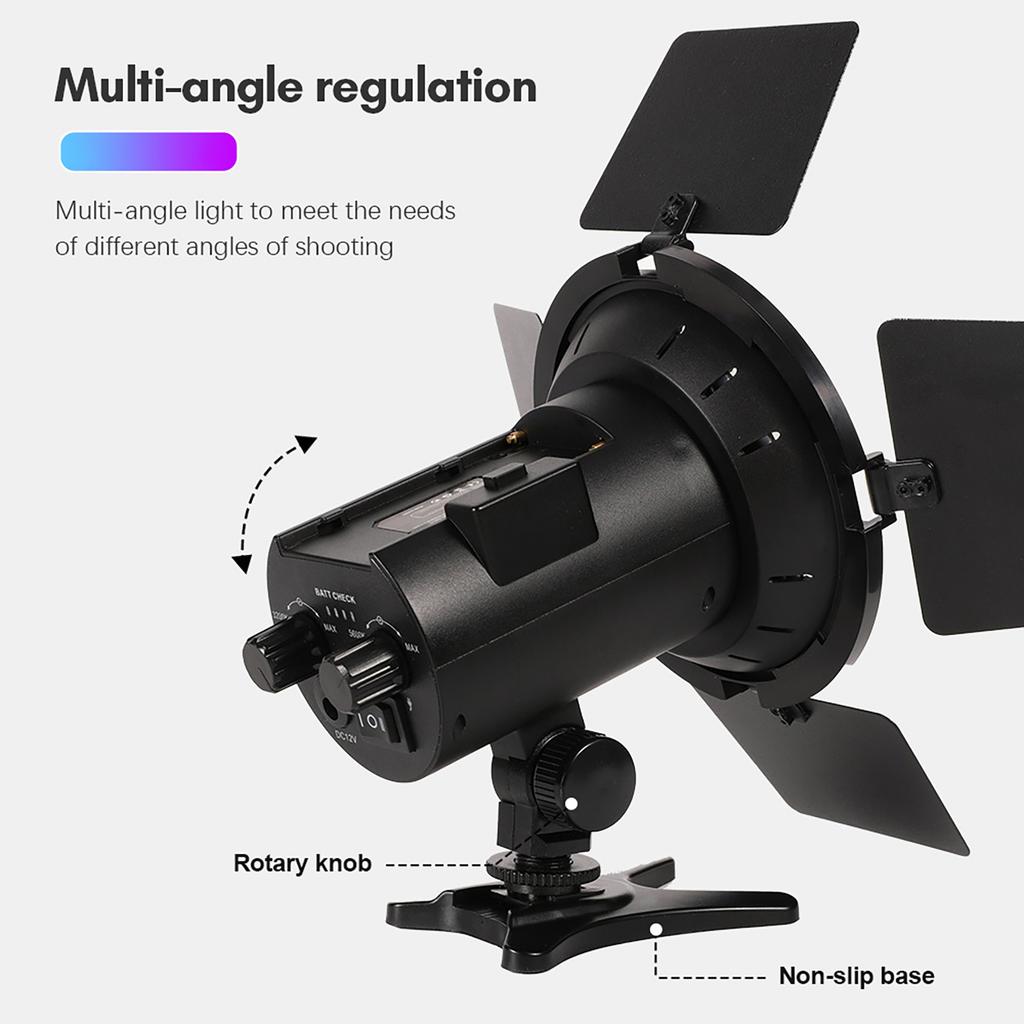 12 Вт RGB Фотостудийный Свет Двухцветный LED Свет 128 шт. LED Диодов 3200K-5600K Регулируемая Яркость 5 Сценарных Эффектов Поддержка / Питание от Аккумуляторов Серии NP с Металлическими Шторками