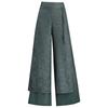 Split Jacquard Design Wide Leg Pants Women Casual High Waist Baggy Straight Pantalones Spring Fall Loose Ankle Length Calca